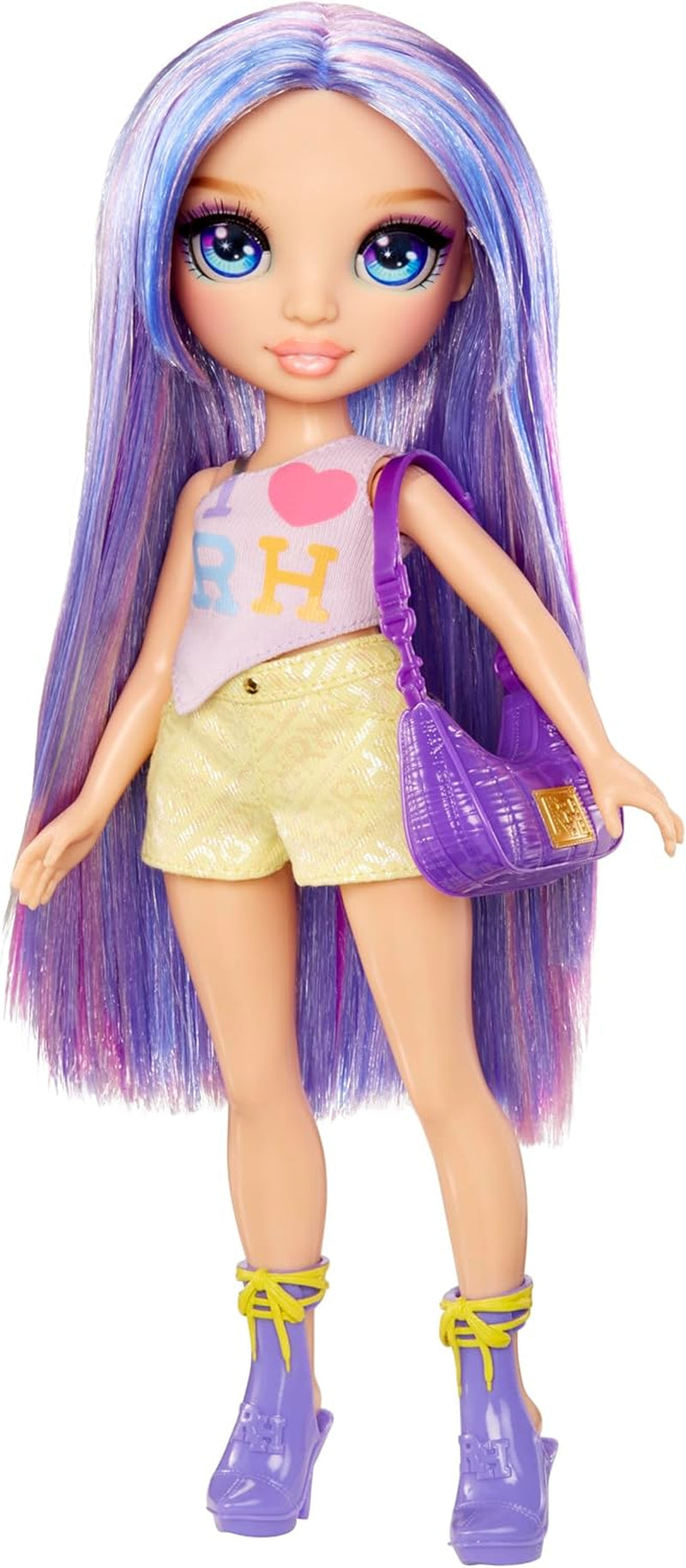 Rainbow High My Fashion Style Doll - Lila - 28cm Lila modedocka med snygg outfit och snygg väska, för lek, posering, insamling, för barn 4-12 år