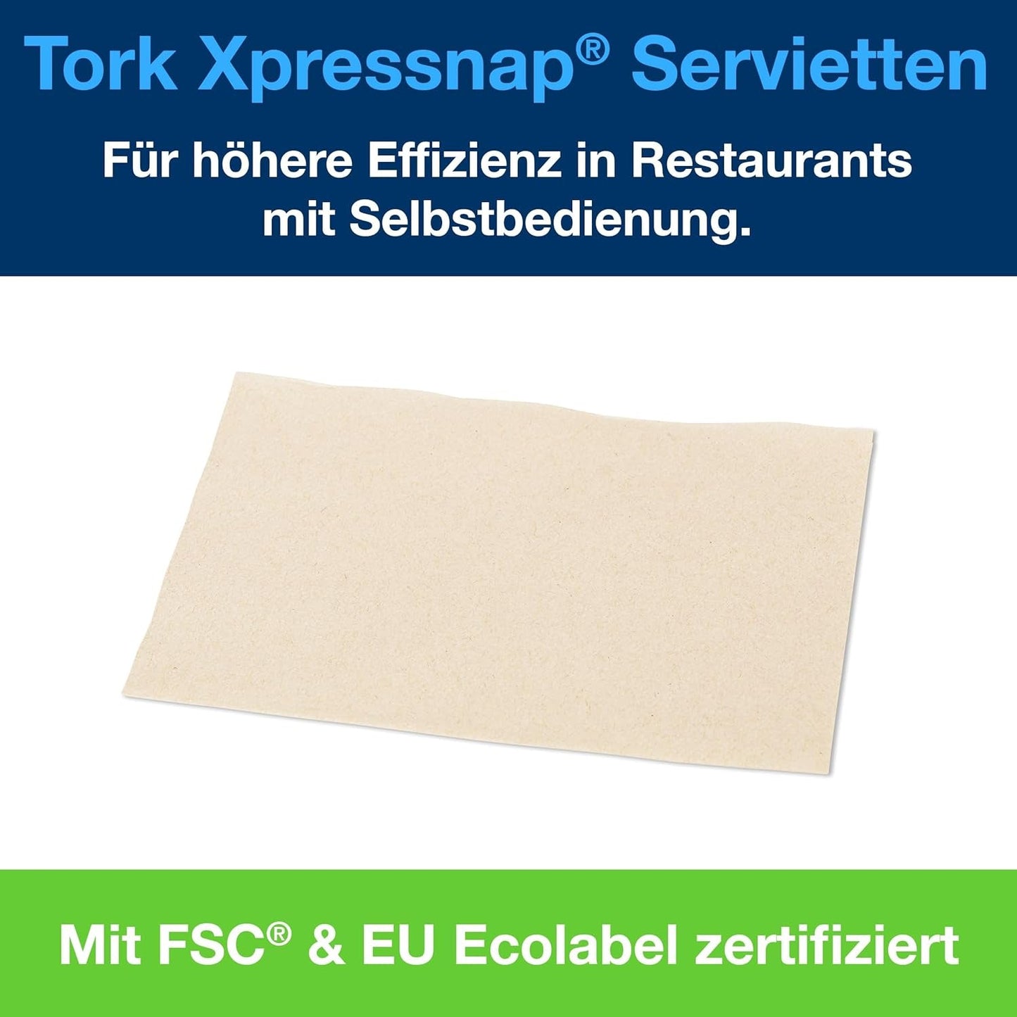 Tork Xpressnap Extra Soft Nature N4 Dispenser Servett, Premium, 1/2 x 2 Ply, 21,3 cm X 16,5 cm, 8 × 1 000 servetter, 12880