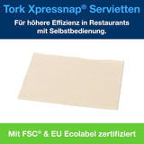 Tork Xpressnap Extra Soft Nature N4 Dispenser Servett, Premium, 1/2 x 2 Ply, 21,3 cm X 16,5 cm, 8 × 1 000 servetter, 12880