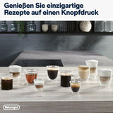 De'Longhi Magnifica Evo Next - Perfetto helautomatisk espressor med LatteCrema mjölkskummare, 13 One-Touch-drycker, kaffe- och cappuccinobryggare, färgpekskärm, titan (ECAM312.80.TB)