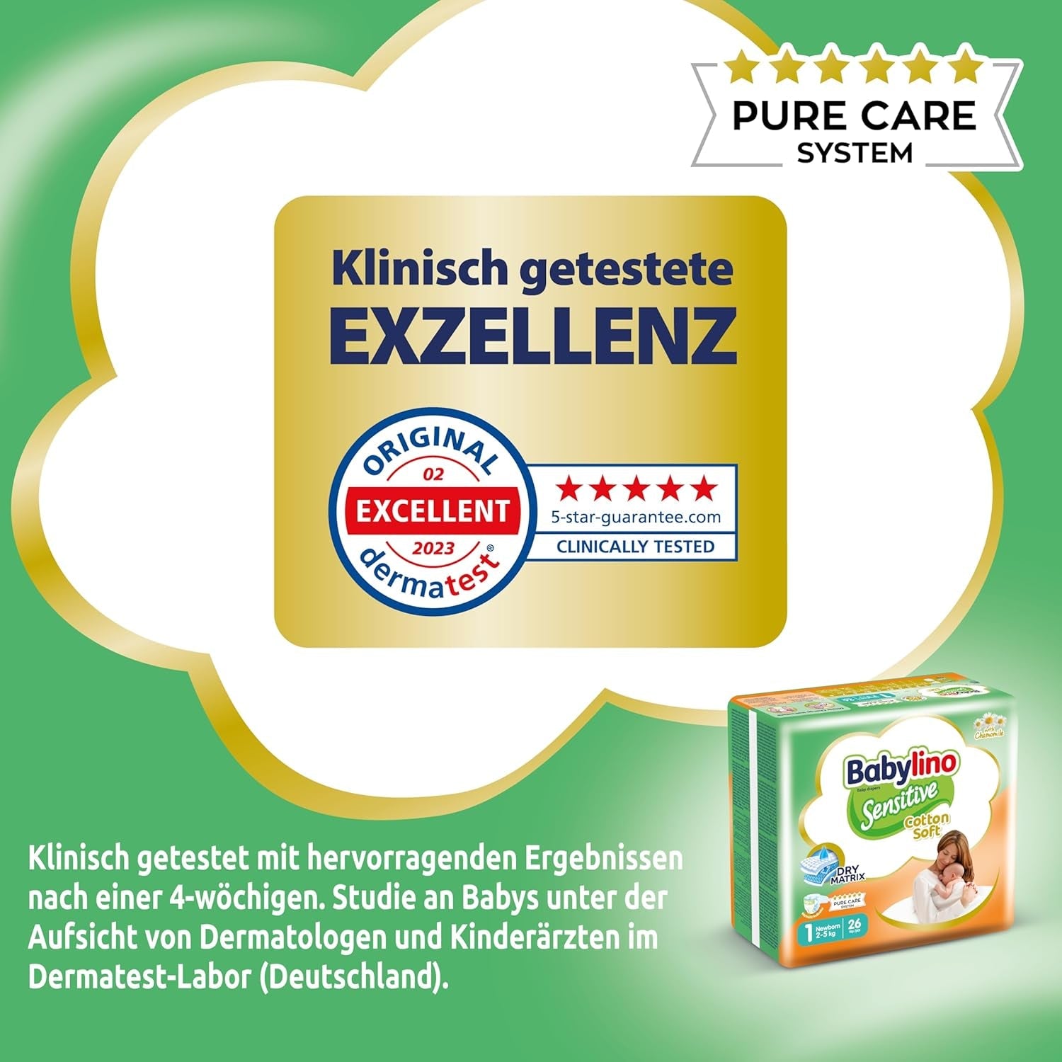 Känsliga barnblöjor, storlek 1, nyfödd (2-5 kg), 26 st