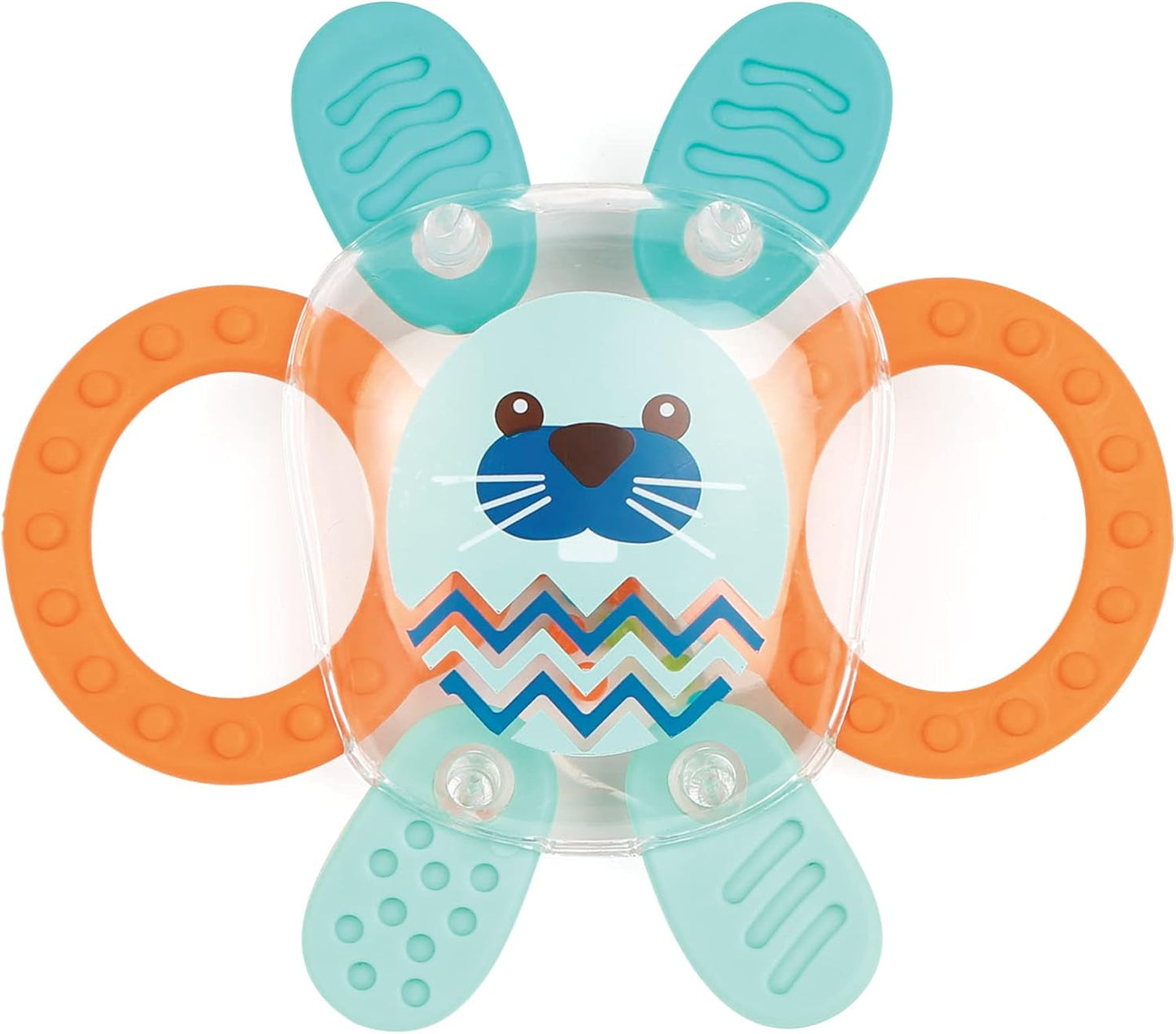 LUDI - Planet Bell - Leksak för barn - Från 3 månader - Vibrerande färger, olika texturer och originalform - Främjar finmotorik och fingerfärdighet Babyleksaker Naty Shop Rabbit