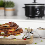 Tristar VS-3915 slowcooker, keramikgryta i rostfritt stål med 2 värmeinställningar och varmhållningsfunktion, 3,5 L Slow Cooker Naty Shop