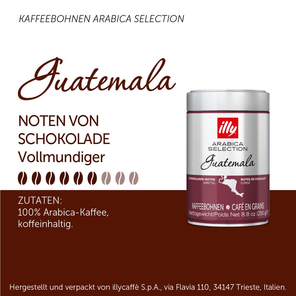 Illy Arabica Selection Guatemala kaffebönor för malning, kartong 250g