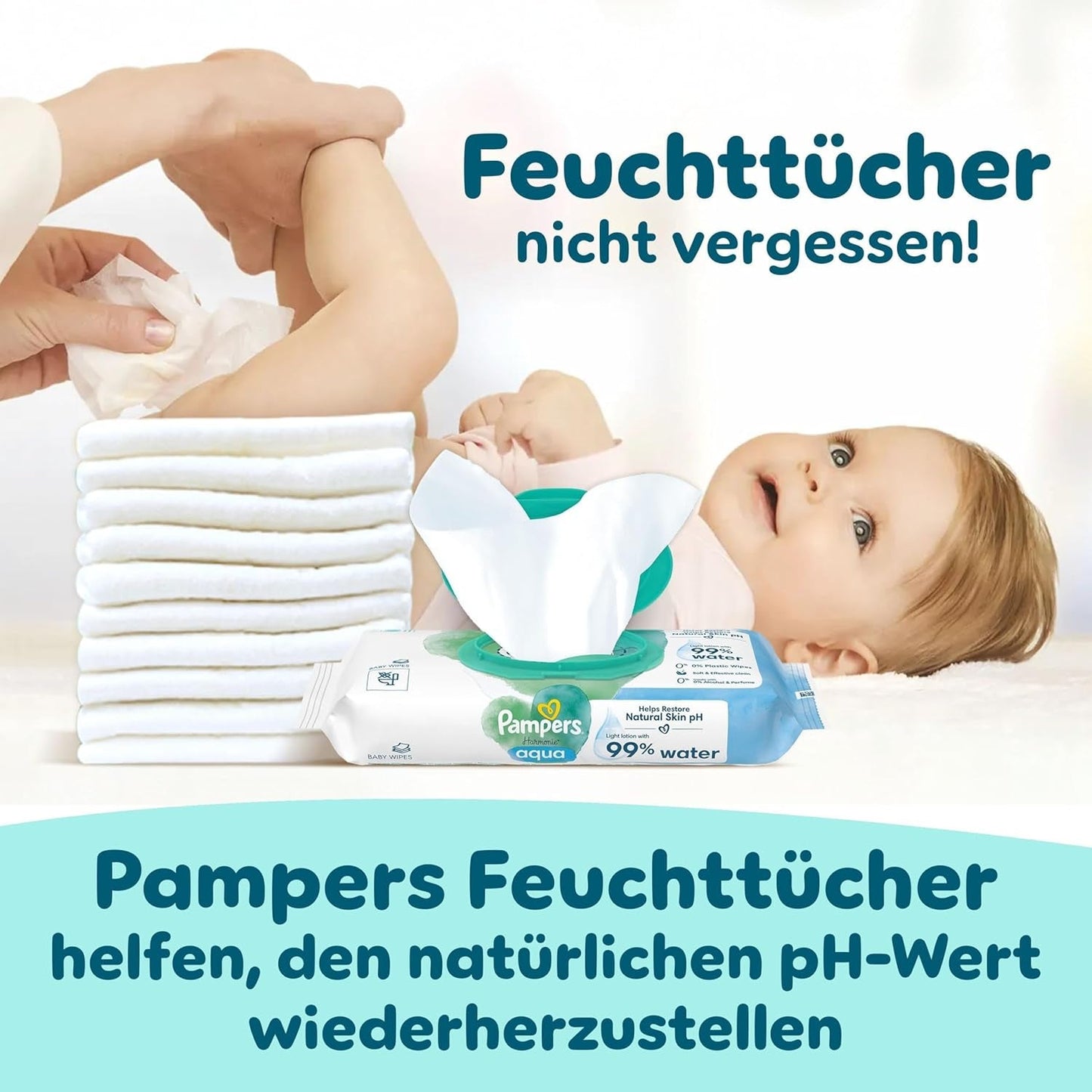Pampers Premium Protection Pants Größe 6, 78 Windeln, 13kg-19kg, Mit 360° Fitform, 2x breiteren Bundchen als vorher för Komfort & Schutz + 10 Stück Pampers Aqua Baby-Weuchttücher enthalten