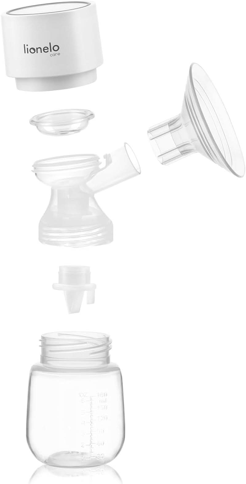 LIONELO Fidi One sladdlös bröstpump 180 ml, 3-fas bärbar bröstpump, 9-stegs energibesparande massage, silikontratt 26 mm speltid 120 min Bpa-fria tillbehör Mat och amning Bebe Naty Shop