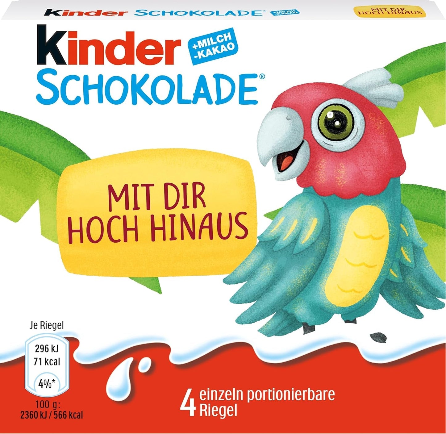 Kinderchoklad (20 x 50 g) - Alla hjärtans dag-present till honom och henne, karneval och fastelavnsgodis - Fyllda mjölkchokladkakor - 20 förpackningar med 4 individuella barer vardera