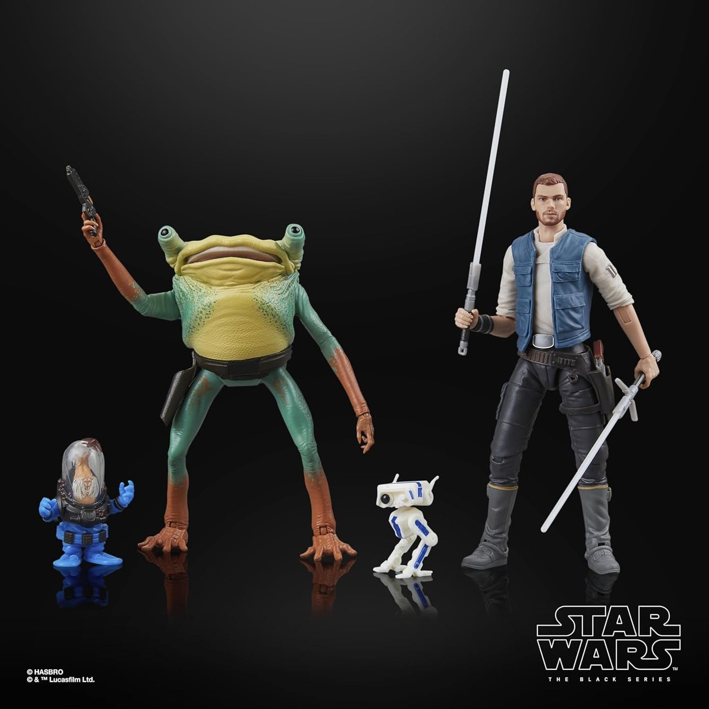 Star Wars Black Series Cal Kestis, Turgle & Skoova Stev, Star Wars Jedi: Survivor Collectible Actionfigurer (Skala 15 Cm) Actionfigurer Naty Shop
