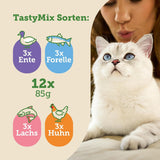 MERA Cats Nature Adult Tasty Mix Premium våtfoder för katter 12x85g | Sockerfri och spannmålsfri | Våtfoder för vuxna katter med hög kötthalt | Ekonomipaket
