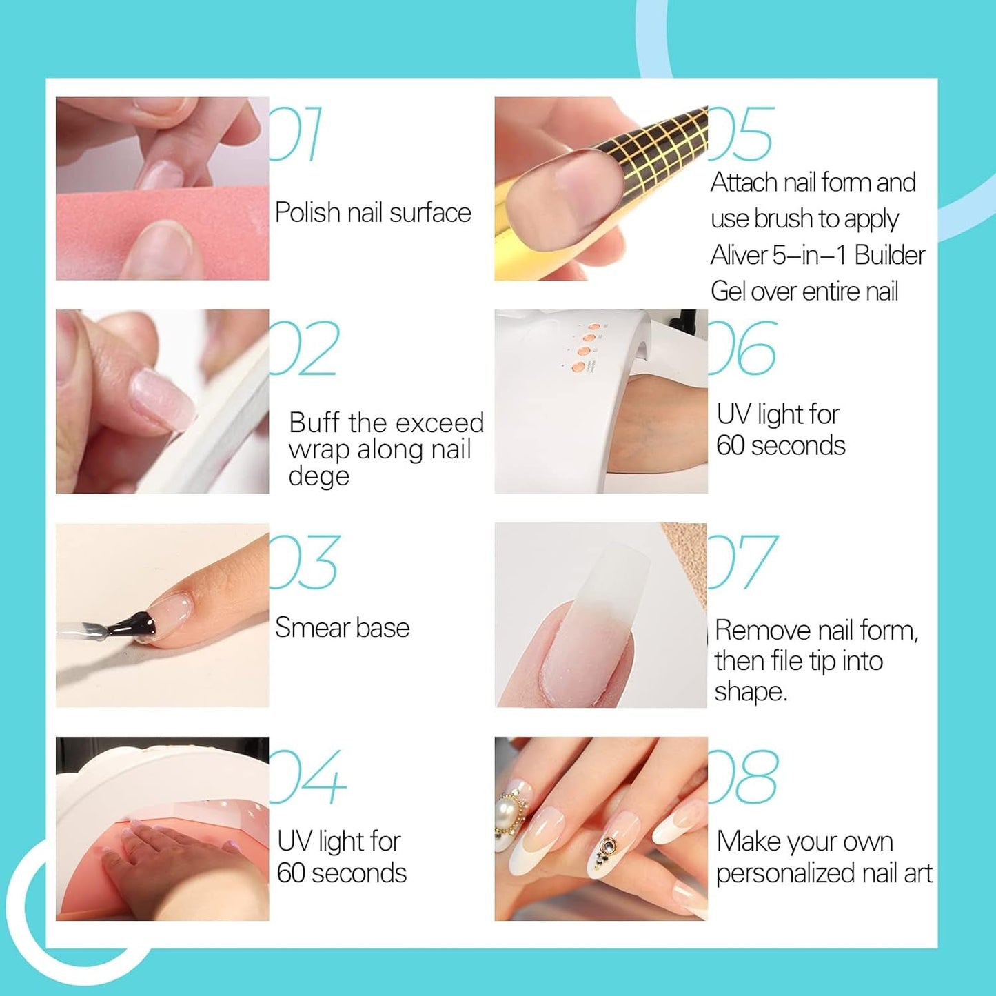 Builder 5 in 1 Builder Gel 15ml, Nail Builder Gel, Nail Builder Gel, UV/LED Nail Extension Nagellack, Extensions, Nail Art, Stickers, Gel Nail Builder Gel (Vit)