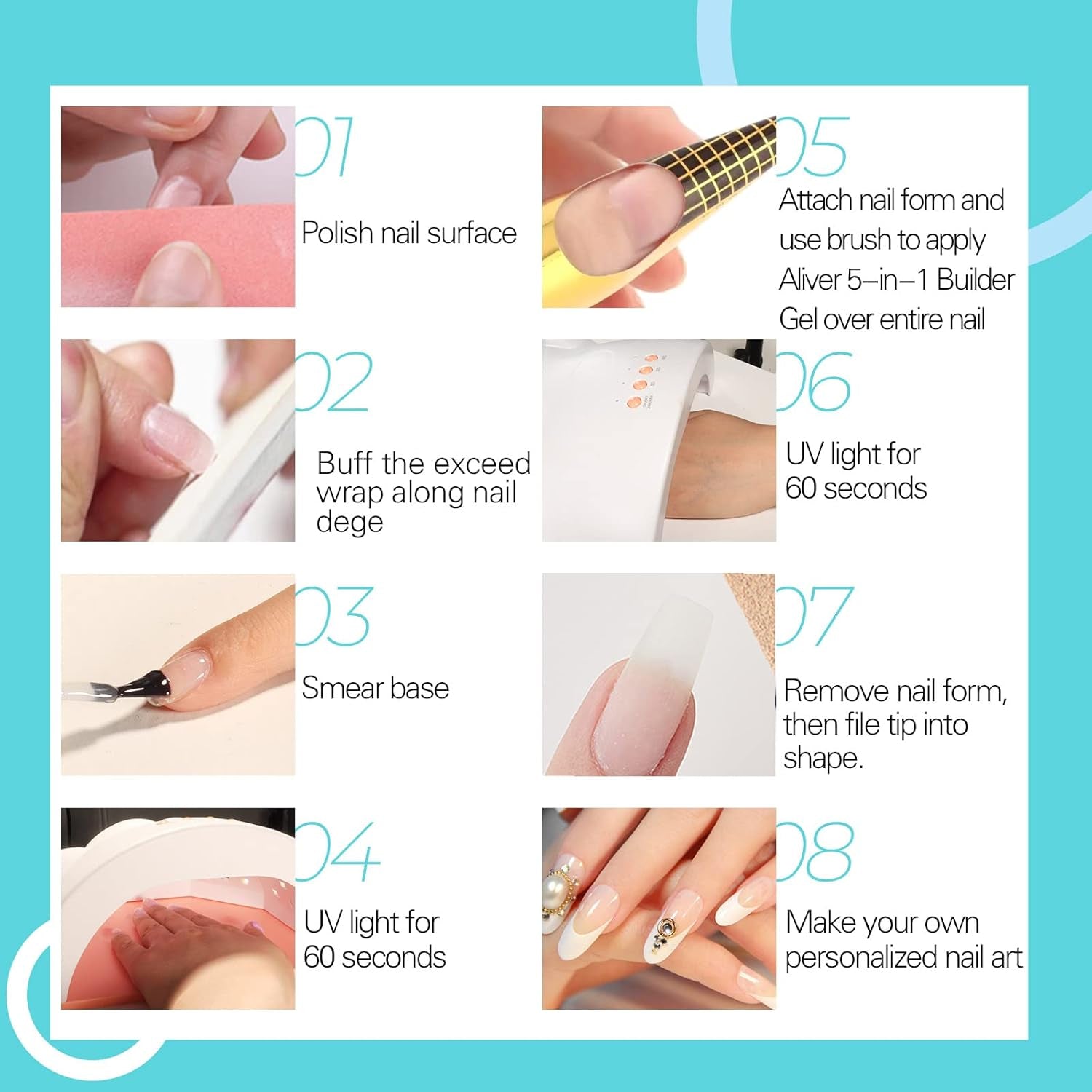 Builder 5 in 1 Builder Gel 15ml, Nail Builder Gel, Nail Builder Gel, UV/LED Nail Extension Nagellack, Extensions, Nail Art, Stickers, Gel Nail Builder Gel (Vit)