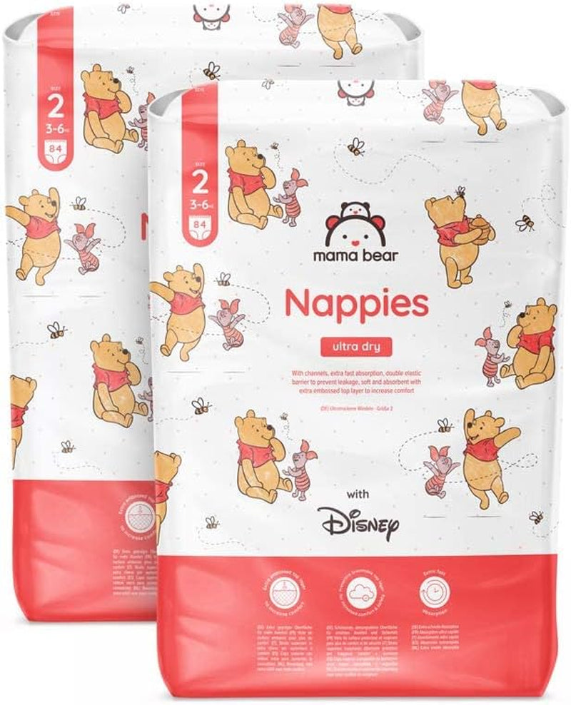 Amazon Märke: Mama Bear Disney Ultra Dry blöjor, storlek 3 (4-9 kg) - Månadslåda, vit, 172 count (2 förpackningar om 86)