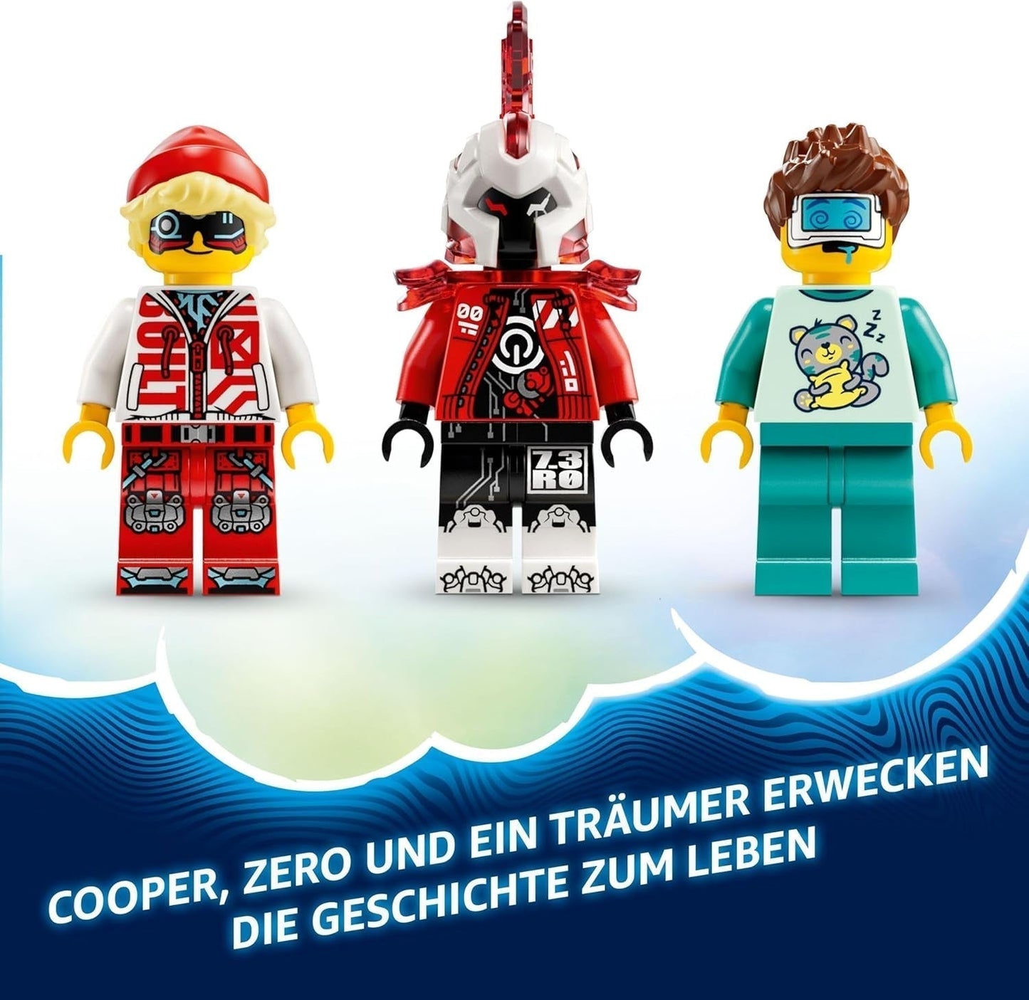 LEGO Dreamzzz Coopers Tiger Mech och Zero'S Hot Rod Car, leksaksbil för barn, present till 9 år gamla pojkar och flickor, 2-i-1 lekset med mek och minifigurer 71497 Byggset Besuche den LEGO-Store
