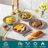 Mattallrik set för 6 personer, vancasso KRVI tallrik set för 6 personer, tallrik set Ø 27 cm, diskmaskin och mikrovågssäker, pastatallrikar, frukosttallrikar, tårtfat