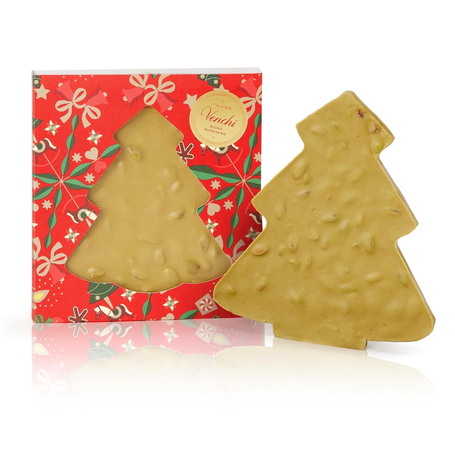 Venchi, Brutto&Buono, Handgjord "Piedmont Forest Hazelnut" Gran Tree Shaped Milk Chocolate Bar, 200 g, Glutenfri, Limited Edition Christmas Collection, Present Idé