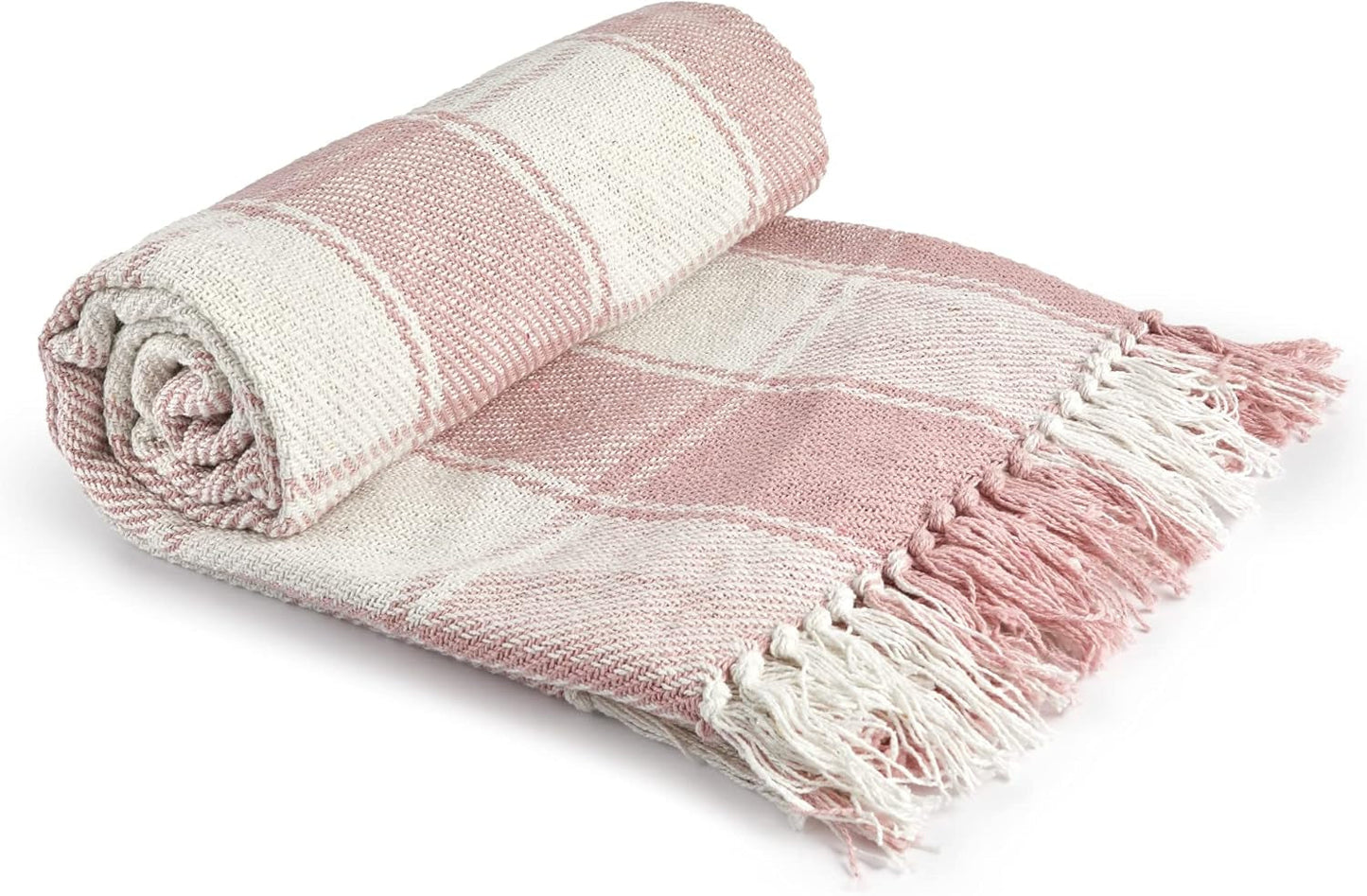 Friscoplätt, Återvunnen bomull, Traditionell, Pläd, För stol, soffa, soffa, pläd, filt, Antracit, 127 X 152 Cm Emma Barclay Sängar och täcken Blush rosa 90X100" (228X254Cm)