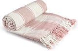 Friscoplätt, Återvunnen bomull, Traditionell, Pläd, För stol, soffa, soffa, pläd, filt, Antracit, 127 X 152 Cm Emma Barclay Sängar och täcken Blush rosa 90X100" (228X254Cm)