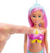 Simba Steffi Love Mermaizing Mermaid Doll med regnbågsljusfunktion, extra långt hår, delfinfigur och hårklämmor, 39 cm höjd, prova-mig-funktion, åldrar 3+
