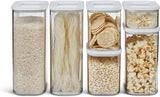 Mepal Set med 6 förvaringsburkar med lock - Rektangulära matbehållare - Köksarrangör i plast - Lufttäta förvaringsbehållare - 2x 2000ml, 2x 1000ml, 1x 1500ml & 1x 425ml - Vita Naty Shop Matförvaringslådor Vita 6-delade set