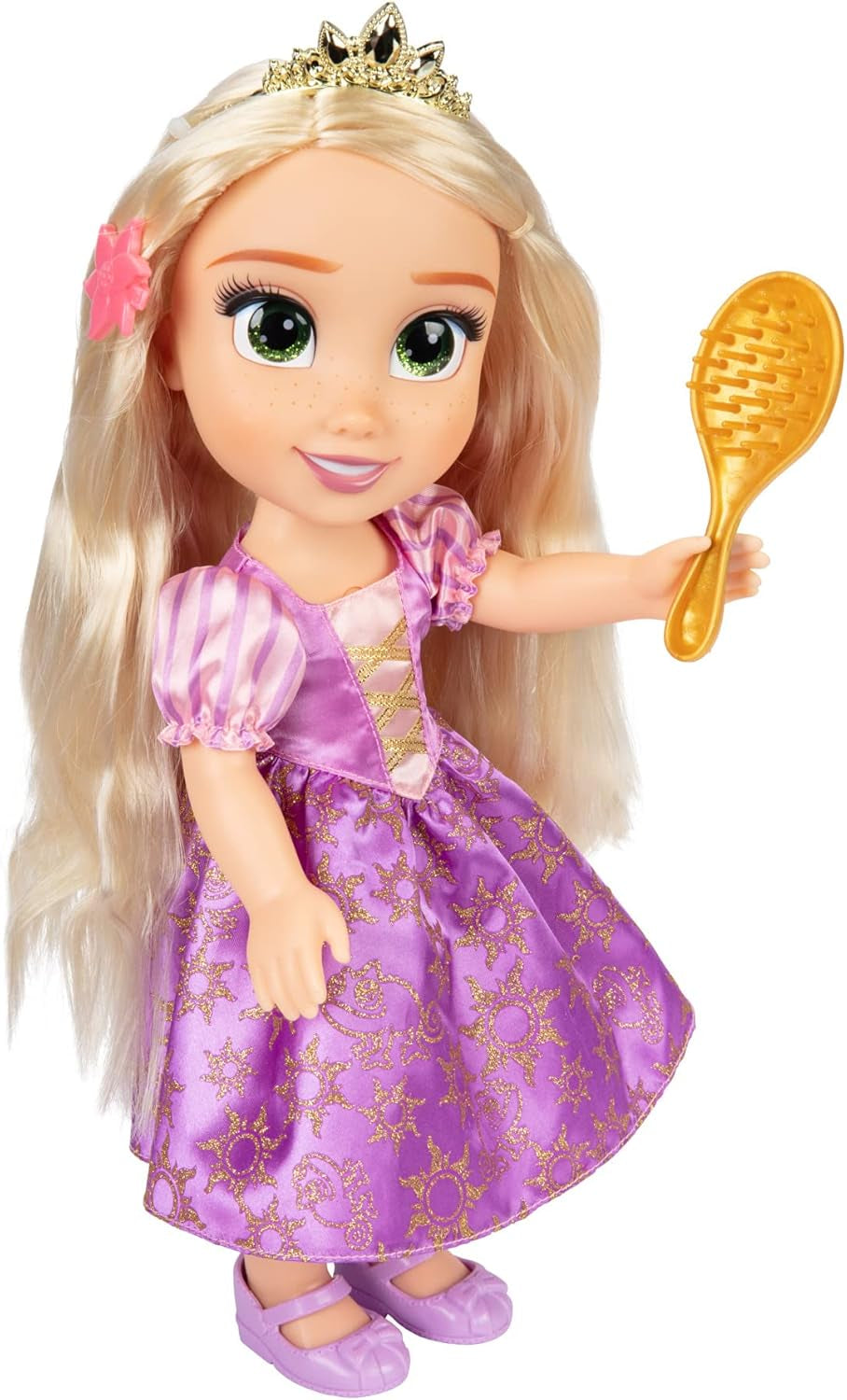 Disney Princess Singing Rapunzel Doll 35 Cm, Sings "I See the Light", Inkluderar tillbehör för roligare, Perfekt för tjejer över 3 år, Purple Dolls Naty Shop