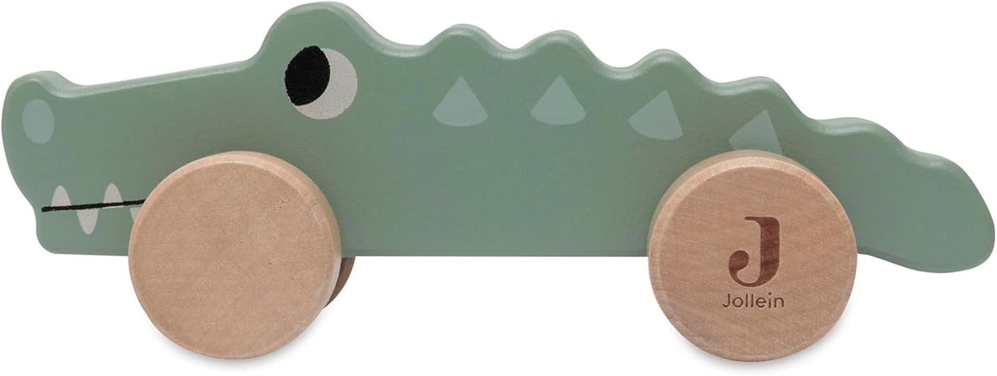 Jollein 112-001-67090 Träleksak på hjul, grön Babyleksaker Naty Shop Croco