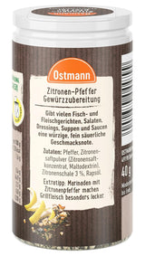 Ostmann Gewürze - Zitronenpfeffer Gewürzzubereitung | För salladsdressingar, såser och fiskrätter 40 g i Der Streudose