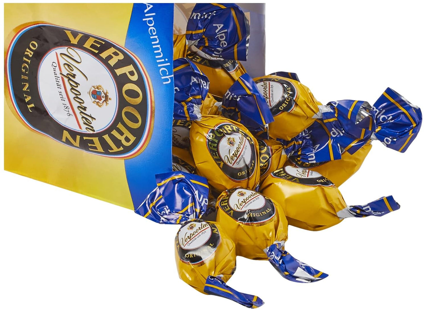 RCP Verpoorten Minis, äggnogstryffel, alpin mjölkchoklad, flytande fyllning, innehåller alkohol, bra present, 110 g (förpackning med 2)