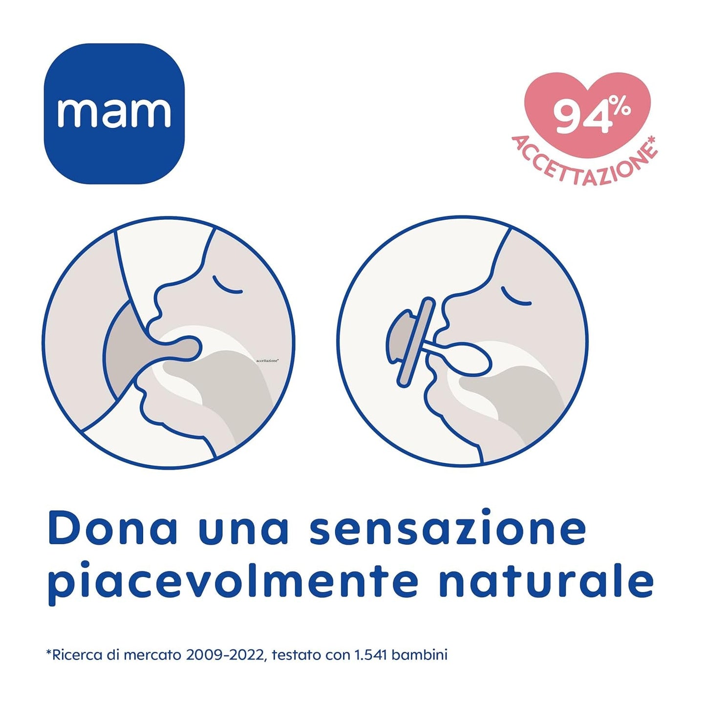 MAM Napp 6+ månader (2 Pack) MAM 6-16 Months Glow in the Dark med gumminapp, 2 Pack med steriliserande napphållare, Ljusblå/Ljusblå