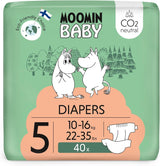 Mumin Baby Eco-blöjor, storlek 3, 5-8 kg, 48 delar, mjuka premiumblöjor | Mjuk och hudvänlig, andas, absorberande, inga onödiga kemikalier |