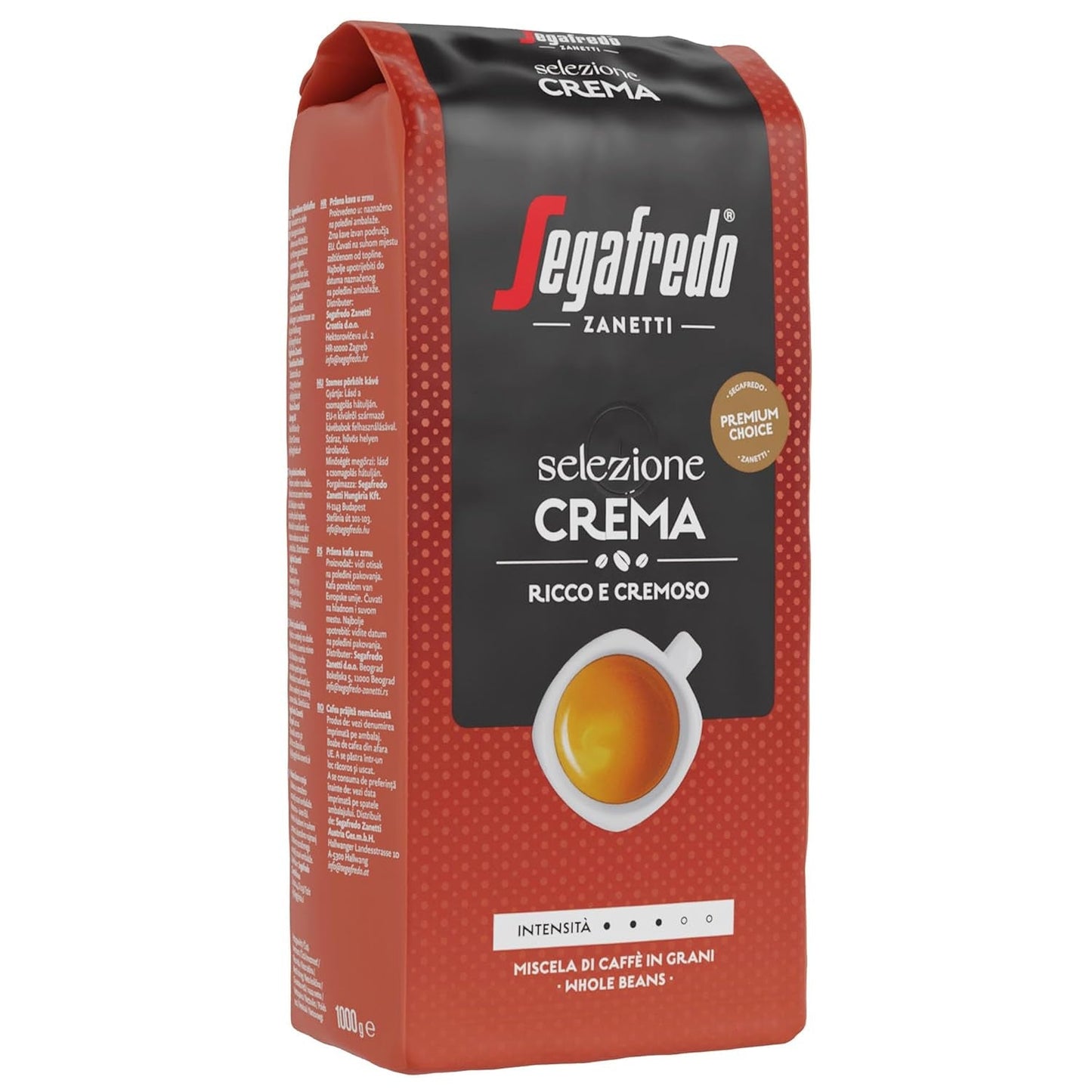 Segafredo Zanetti Selezione Cream Beans, förpackning om 6 (1 x 1 kg)