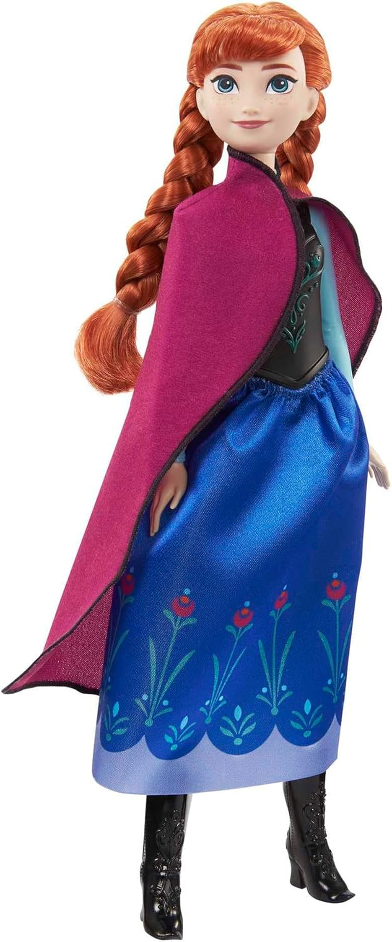 Mattel Disney Princess Anna docka, Ice Queen docka, kammat hår, mobil, i resedräkt, löstagbar cape, Disney presenter, 3 år gammal leksak, HLW49 Naty Shop Dolls