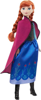 Mattel Disney Princess Anna docka, Ice Queen docka, kammat hår, mobil, i resedräkt, löstagbar cape, Disney presenter, 3 år gammal leksak, HLW49 Naty Shop Dolls