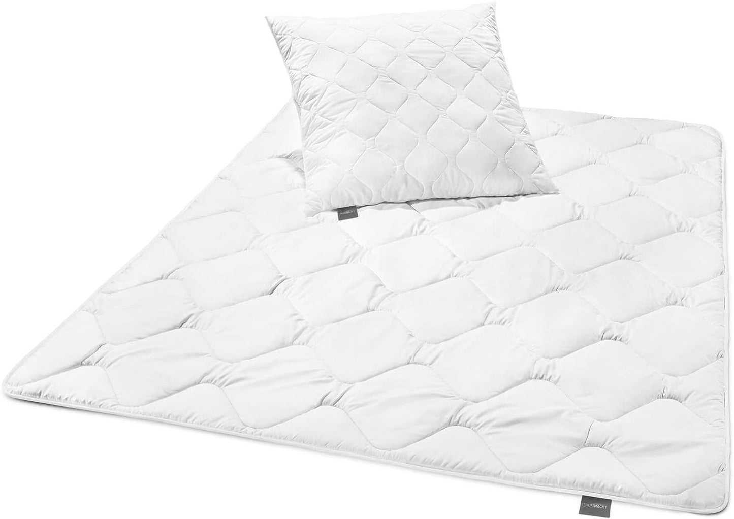 Traumnacht Cozy - Bäddset 4 säsonger, 1 X delat täcke 135 X 200 Set och 1 X Kudde 80 X 80 Cm, Ã-ko Tex Certified, Vit, Utvecklat i Tyskland, (Pack med 2) Täcken och täcken Naty Shop All Seasons Mono Duvet Set 10035 X 20035 X