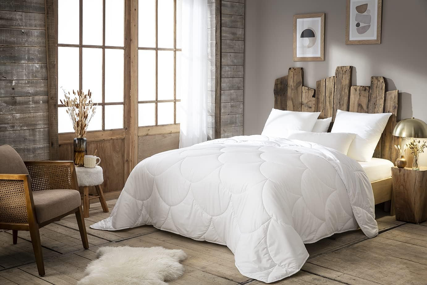 15000000534 Douceur Infinie Quilt, lätt, polyester, vit, vit, 240 X 260 cm Täcken och täcken Naty Shop 240 X 260 Cm
