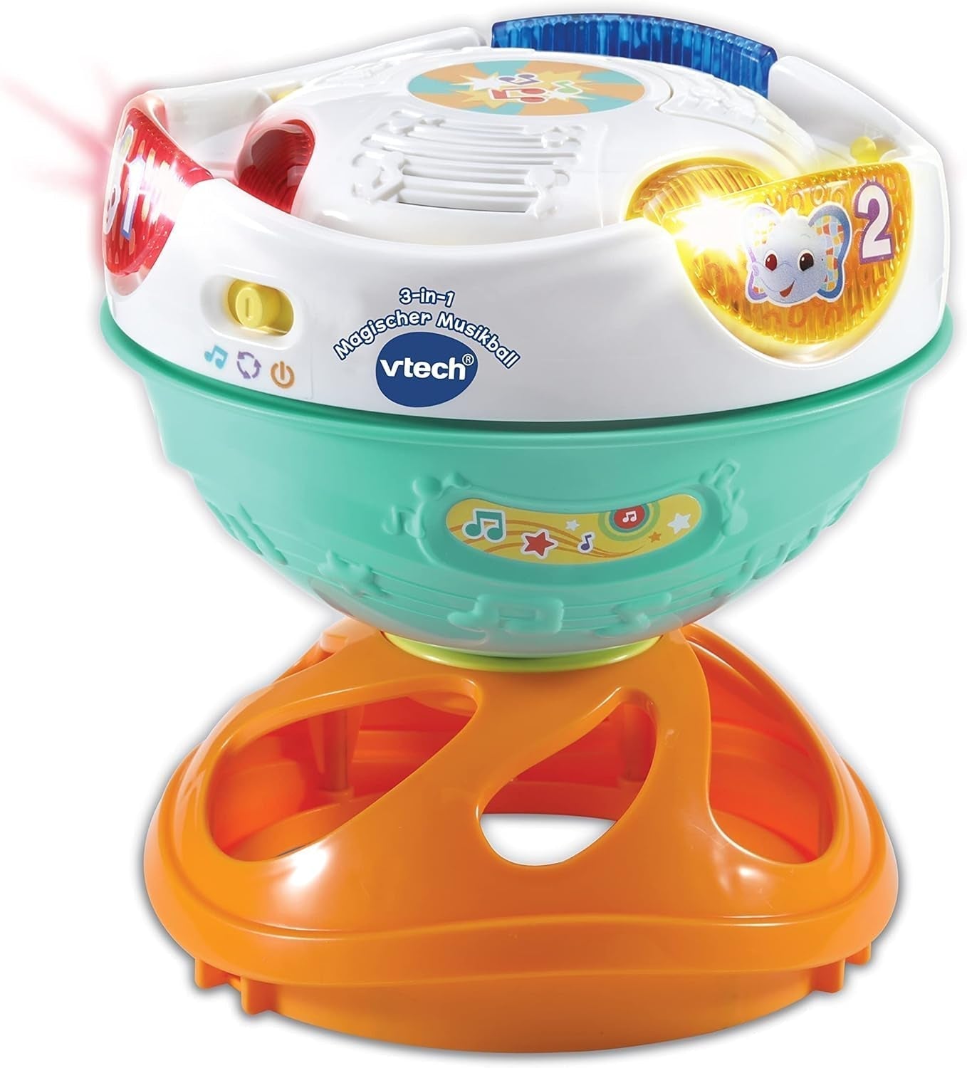 Vtech Baby 3-i-1 Magic Music Ball Självrörande musik som spelar interaktiv leksak för barn 9-36 månader Färgglada babyleksaker Naty Shop