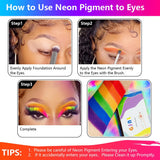 Neon Fosfor Pigment Pulver Für Nägel Lidschatten - 12 Färger Neon Nagel Glitzer Augenpulver Maniküre Halloween Neon Smink Dekoration Nail Art Staub Pigment