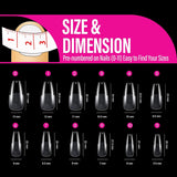 504st Ballerina Medium Gel Nageltyper: Gel Nail Tips PMMA False Nails Nagelförlängningar Konstgjorda naglar 12 storlekar