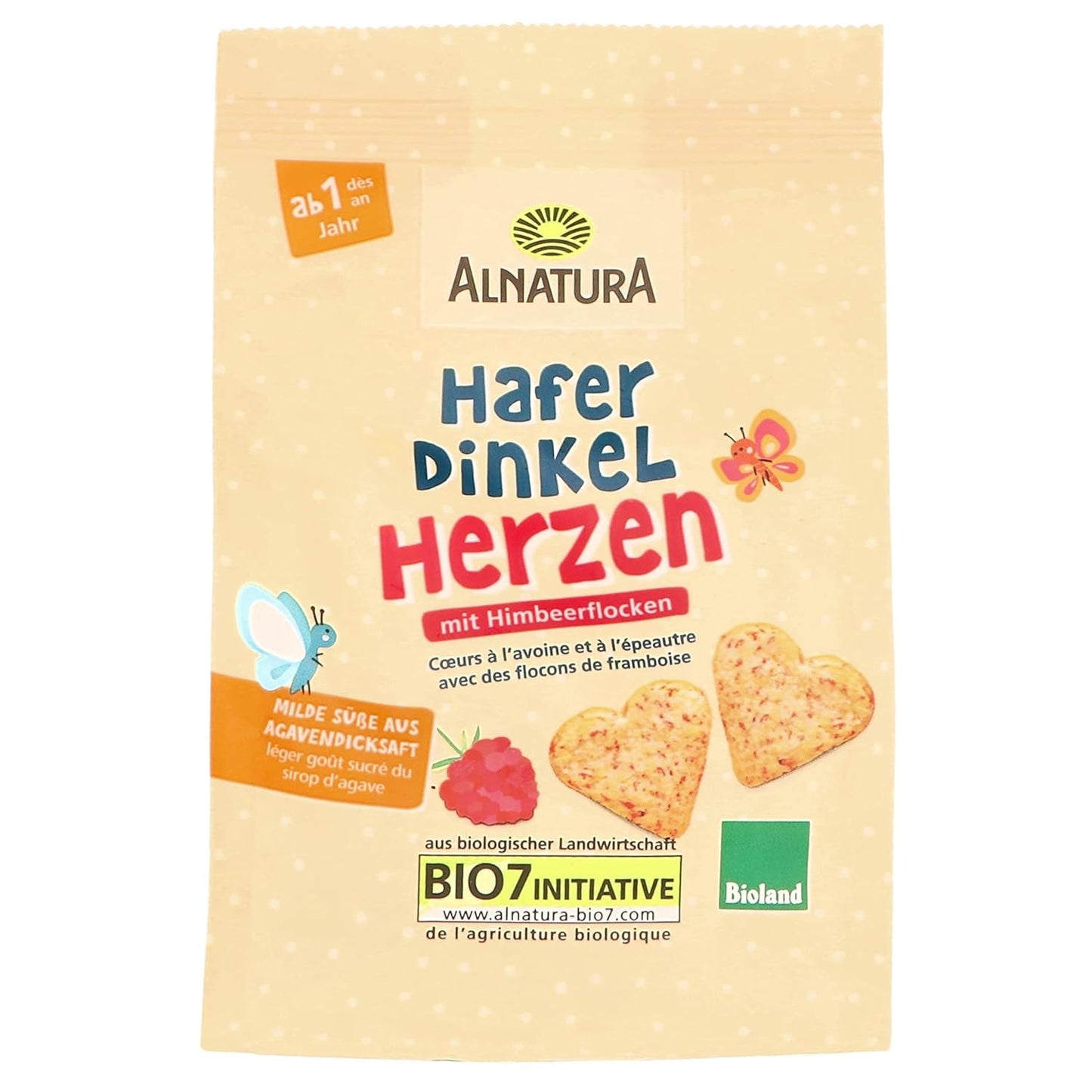 Ekologiska havre- och dinkelhjärtan, från 1 år, 125 g