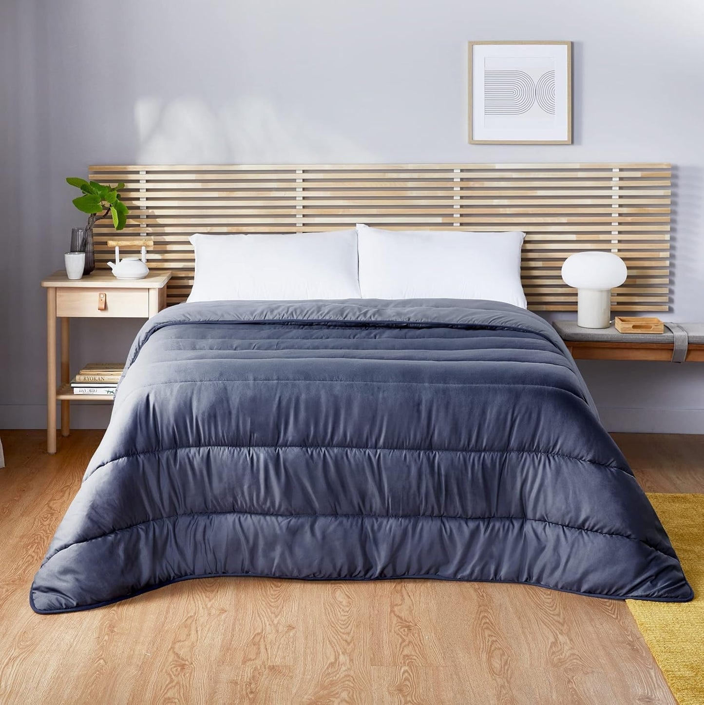 Pikolin Home - Vändbart täcke 300 G - Tvåfärgad nordisk fyllning - För säng 150 - Mysigt, varmt, andas, senapsgult, 240 X 220 Cm Täcken och täcken Naty Shop