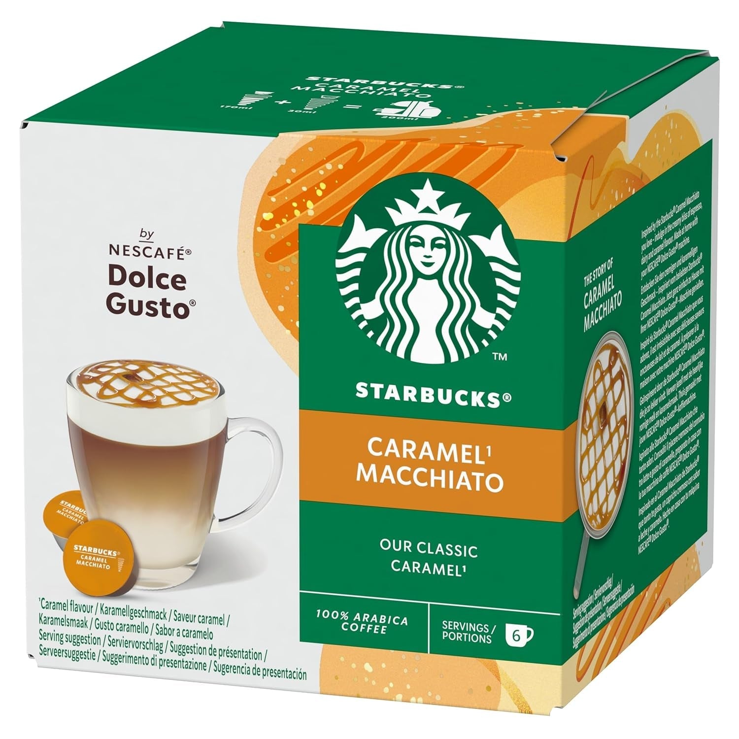 STARBUCKS Caramel Macchiato av Nescafé Dolce Gusto Kaffeekapseln 6 x 12 (72 Kapseln)