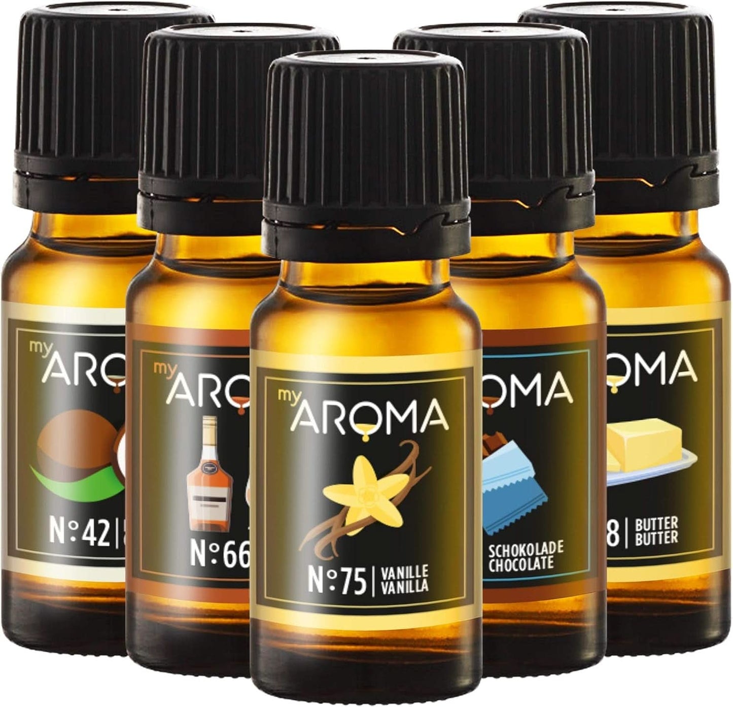 Myaroma | Set: Forest & Meadow - Ren naturlig smak med fruktsmak och fruktsmak (5 x 10 ml) | Sockerfria och osötade sötningsmedel Naty Shop Confectionery
