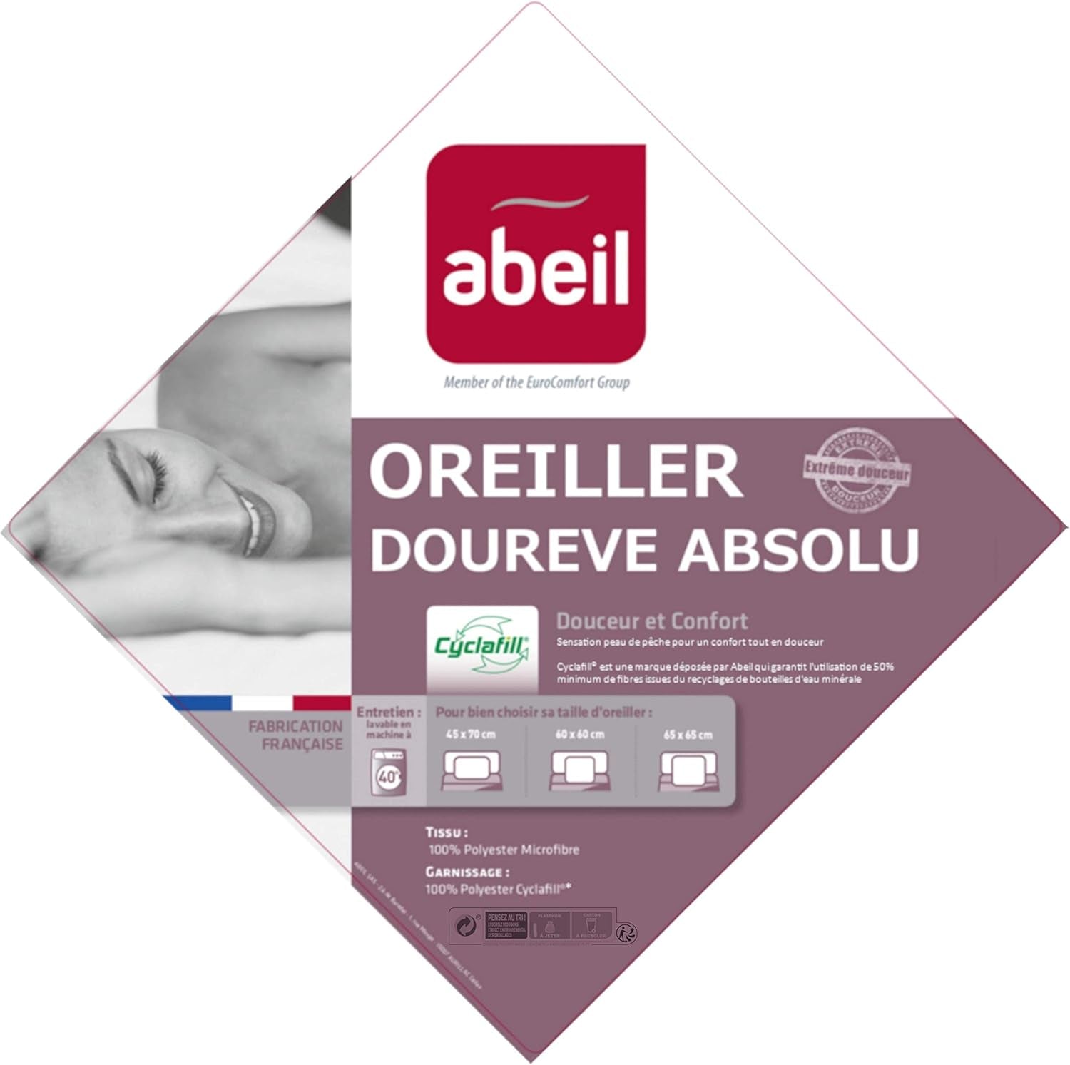 Abeil kudde Dourêve, vit, 45 X 70 Cm, 1 st (1 st) Naty Shop standardkuddar