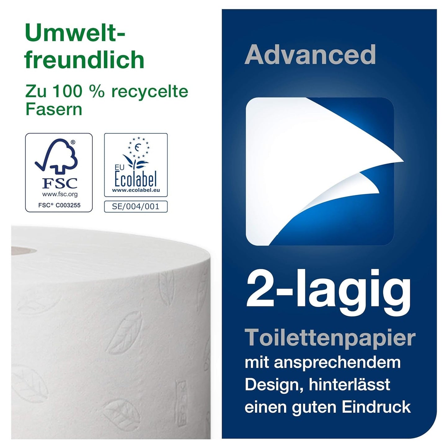 Toalettpapper Tork Jumbo White T1, Advanced, 2 lager, 6 × 380 M, 472118