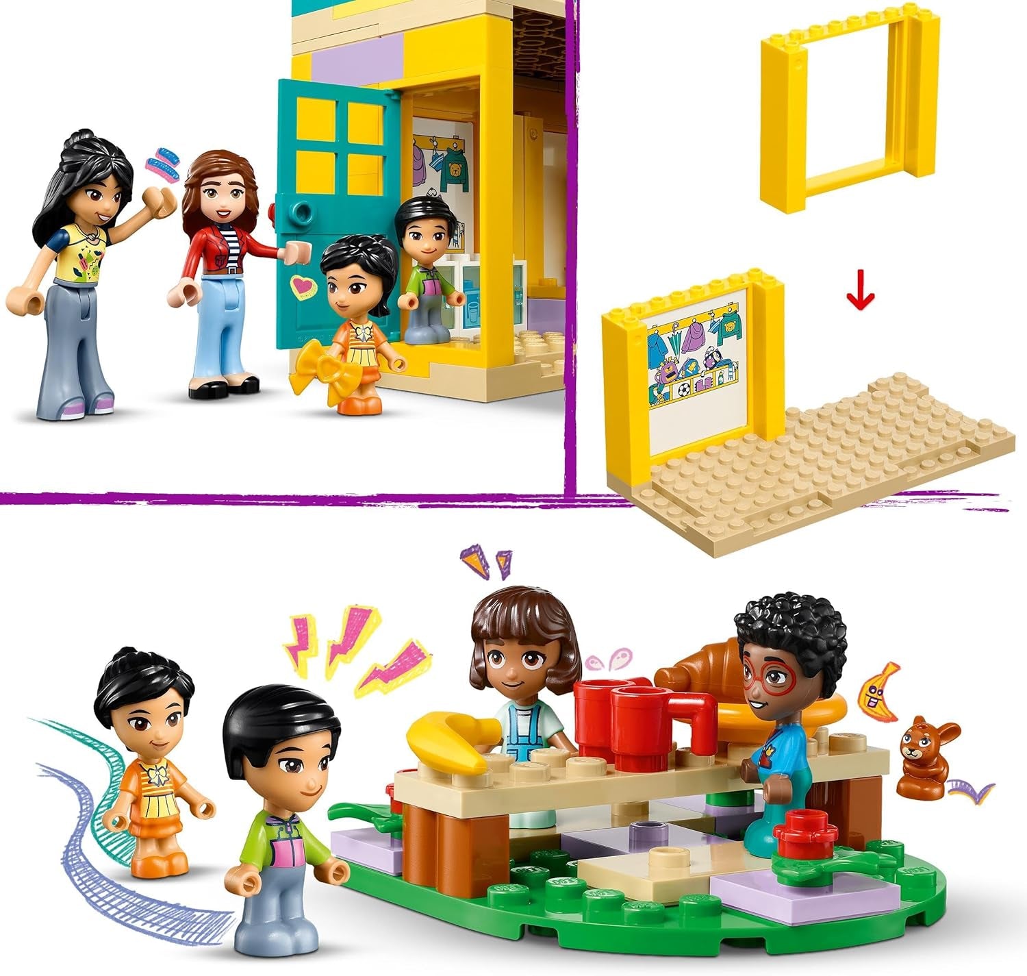 LEGO Friends Heartlake City Kindergarten Lekset för flickor och pojkar 4 år gammal Kreativ rolllek med 2 figurer och 4 mikrofigurer Social utveckling Leksak 42636 Byggset Besuche den LEGO-Store