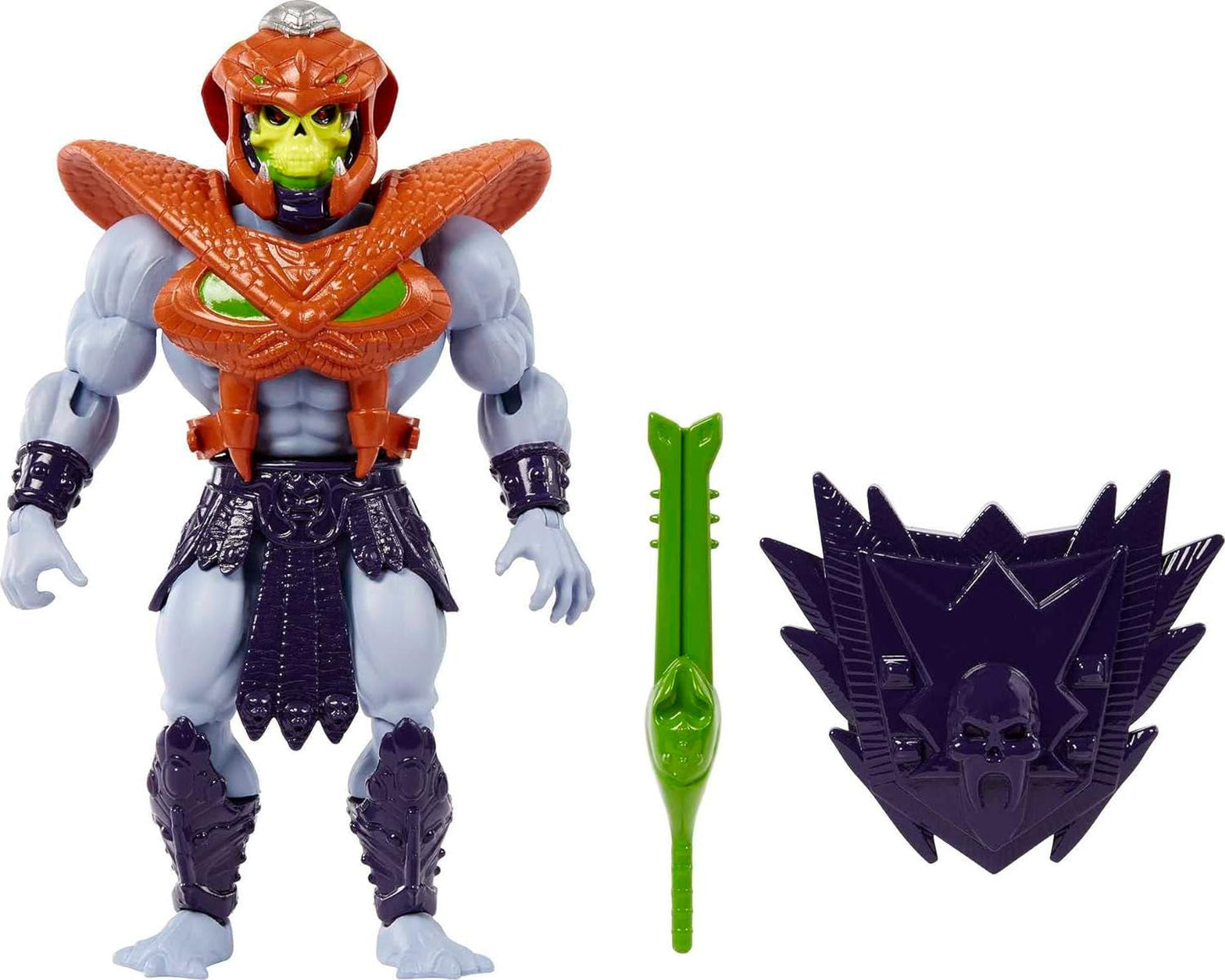 MASTERS of the UNIVERSE Snake Armor Skeletor - 16 rörliga leder, retroförpackning, miniserietidning, för barn 6+ och vuxna samlare, HKM68 Actionfigurer Naty Shop Standardtitel