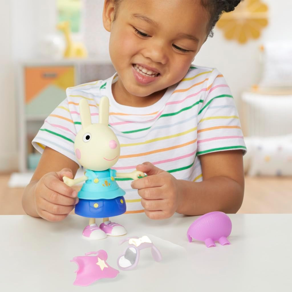 Peppa Pig Luisa Spoon - Rolig klänningsfigur, 15 cm flickdocka med tillbehör och kläder, interaktiv leksaksset för småbarn från 3 år och uppåt