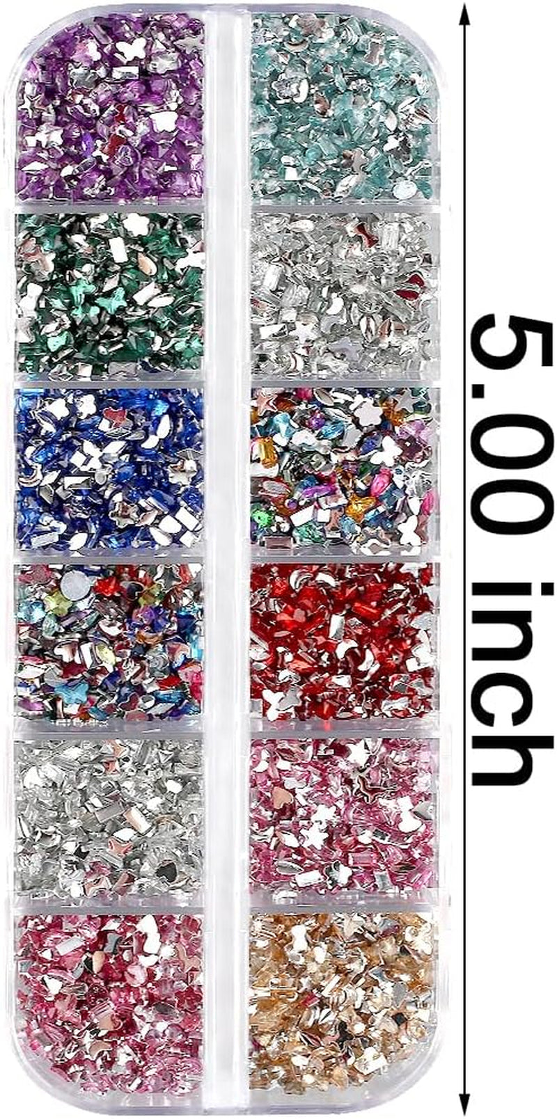 2000st Bunte Strasssteine ​​Nägel Glitzersteine ​​Nail Charms Nailart Edelsteine ​​Nagel Steine ​​Gllitzer Steine ​​Nagel Charms Nägel Zubehör Kristalle Diamant Nageldesign Strass Nail Art Strass Nail Gems