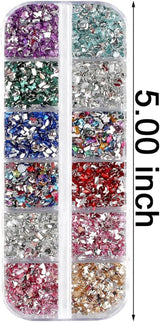 2000st Bunte Strasssteine ​​Nägel Glitzersteine ​​Nail Charms Nailart Edelsteine ​​Nagel Steine ​​Gllitzer Steine ​​Nagel Charms Nägel Zubehör Kristalle Diamant Nageldesign Strass Nail Art Strass Nail Gems