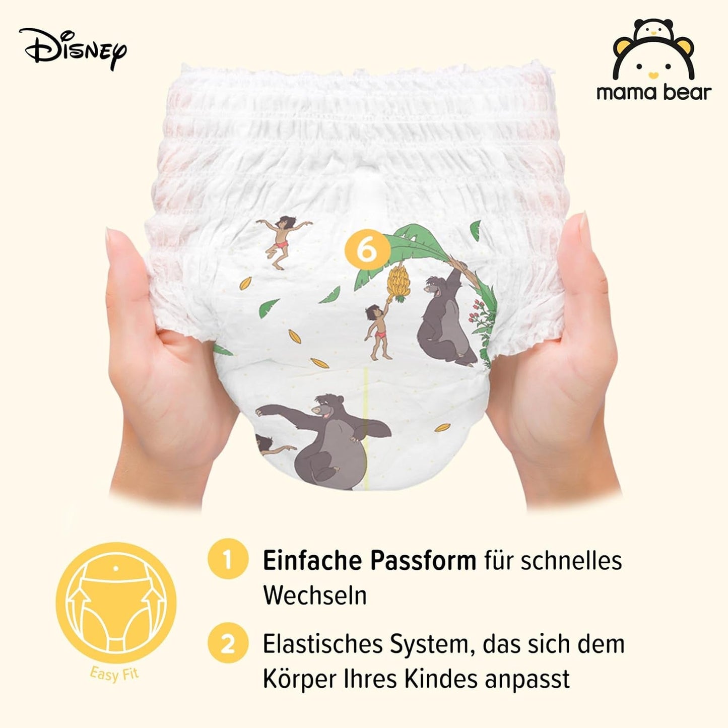 Amazon Märke: Mama Bear Disney storlek 6 (15+ kg) - månadspaket, vit, 120 stycken (2 förpackningar om 60)