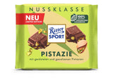 Ritter Sport Pistachio, mjölkchoklad med fina bitar av pistage, en chokladklassiker, perfekt att äta och njuta av, en bra presentidé, 12 barer x 100g